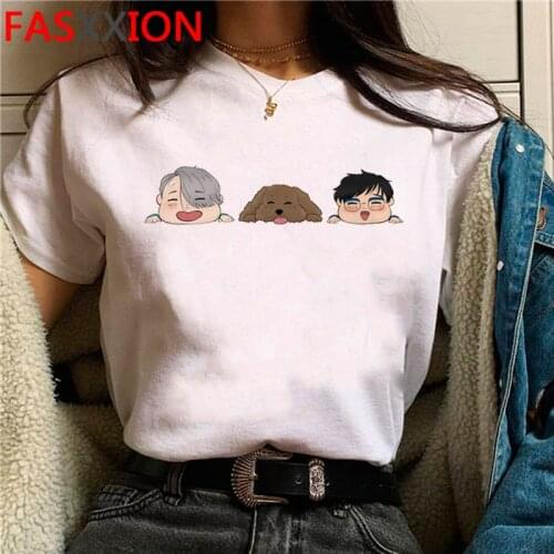 Yuri on Ice t-shirt summer top male casual tumblr harajuku kawaii top tees t shirt white t shirt streetwear