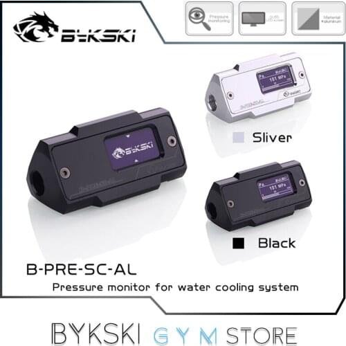 Byksk Pressure Meter Gauge + OLED Digital Display Module, Real-Time Monitor For Computer Water Cooling, B-PRE-SC-AL