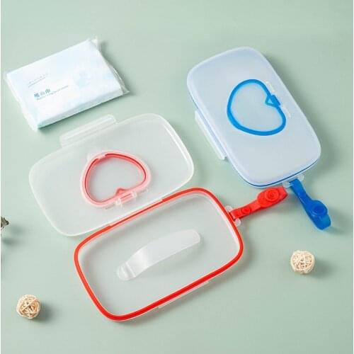 Baby Care Wet Paper Towel Box Snap-strap Strollers Accessories Portable Mask Storage Box Outdoor Traveling Wipes Container