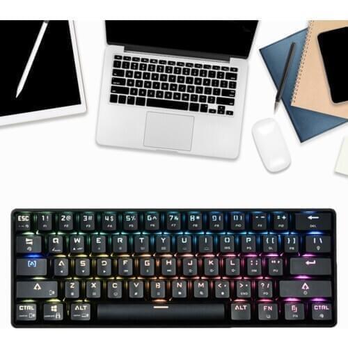 Mechanical Gaming Keyboard Professional Dual Mode Computer Desktop Bluetooth Wireless Keyboard RGB Backlit 61 Keys Layout