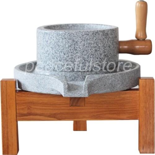 Natural FlaxStone Grinder Household Shelf Handmade Traditional Small Stone Mill Rice Wheat Noodle Soybean Milk Machine 20
