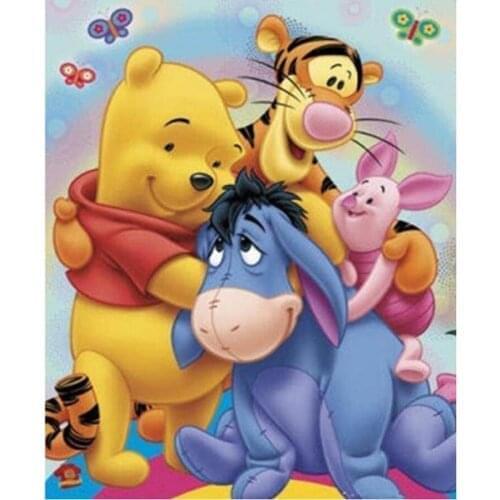 Full Square / Round Disney 5D DIY Diamond Painting "Winnie The Pooh" 5D Embroidery Cross Stitch Kits Mosaic Artist Home Decor