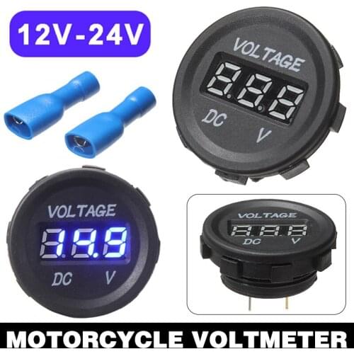 Newest 12V-24V Car Motorcycle Voltmeter Mini LED Digital Waterproof Display Measure DC Voltage Prevent Short Circuit Protection