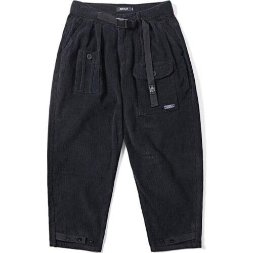 Autumn and winter new style Japanese retro casual pants mens corduroy close-up overalls for men and women trendy brand trousers