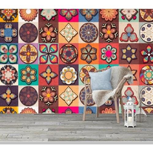 Papel de parede Retro geometric fancy abstract 3D stereo wallpaper mural,living room tv bedroom wall papers home decor
