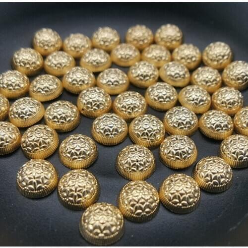 Punk Studs Hot-Fix Loose Rhinestones 8MM Gold Round Half Ball Studs For Shoes New Style Decorative Rhinestones Crafts