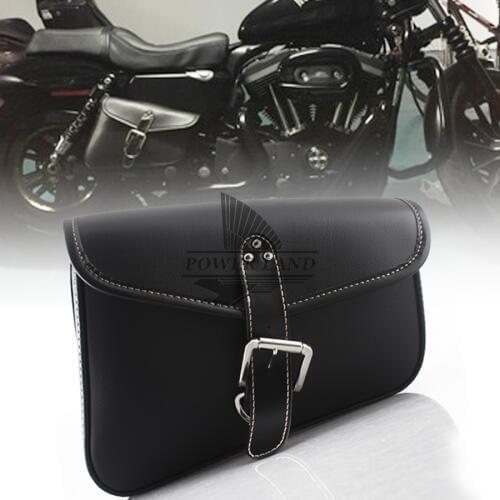 New PU Leather Saddle Bags Motorcycle Luggage Right side Saddle Bags Black Rider Motorbike Panniers For Harley Sportster XL 883