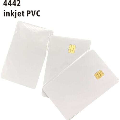 Free Shipping 50PCS Printable Contact PVC Blank Smart IC Card With FM/Sle4442 Chip For Epson/Canon Inkjet Printer