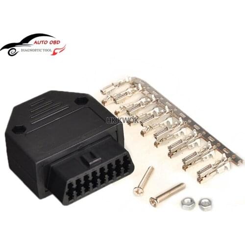Universal 5pcs OBDII OBD2 16Pin Female Connector OBD II Female Plug Adapter OBD 2 Connector With Enclosure For South Korea