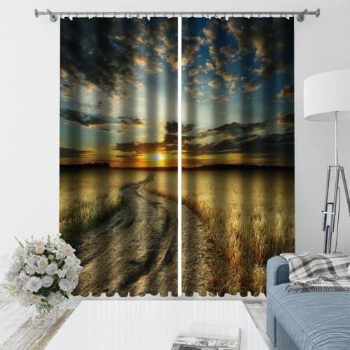 Custom nature scenery curtains 3D Curtains For Living room Bedding room Office Decoration curtains
