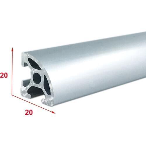 1PC 2020R-6 EU Aluminum Profile 100-800mm Length 1/4 Curved Linear Rail for DIY 3D Printer CNC
