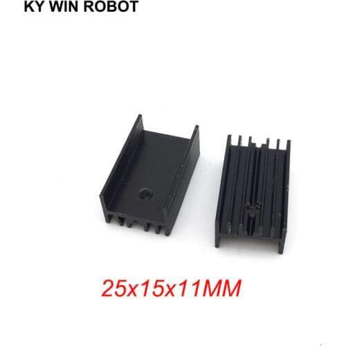 10pcs Free Shipping Aluminium TO-220 Heatsink TO 220 Heat Sink Transistor Radiator TO220 Cooler Cooling black 25*15*11MM