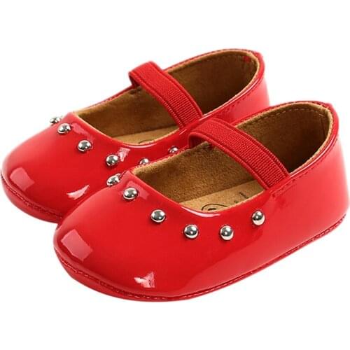 2021 Lovely Baby Girls Solid Color Princess Shoes Prewalker Spring Casual Anti-Slip Soft Sole Party Shoes