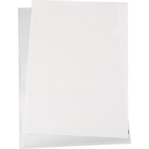 40PCS L-Type Plastic Folder - 18C Transparent Clear Document Folder for A4 Size Paper Sleeves