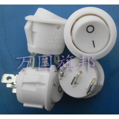 6A 250VAC diameter:20mm 3P rockey Switch / circular switch white