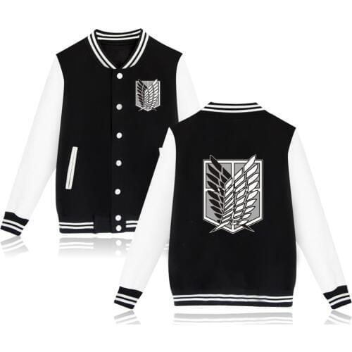 Free Ship Attack on Titan anime Baseball Jacket streetwear Coat casual trackusuit mens coats and jackets plus size boys clothes