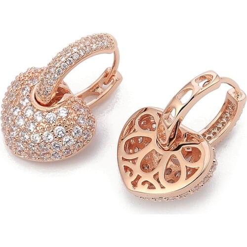 Bettyue New Hollow Out Appearance Attractive Heart-shape Earring Full Of Tiny Cubic Zircon For Female Distinctive Jewelry