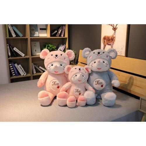 High-quality Big 55-85cm clothes turned into cute mouse doll plush toy baby toy boys and girls birthday gifts Christmas gifts to