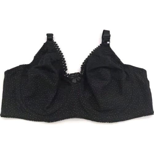 Black bra full Coverage cotton bras for plus size women Push up unlined Geometric bralette everyday Minimizer underwear bh C22