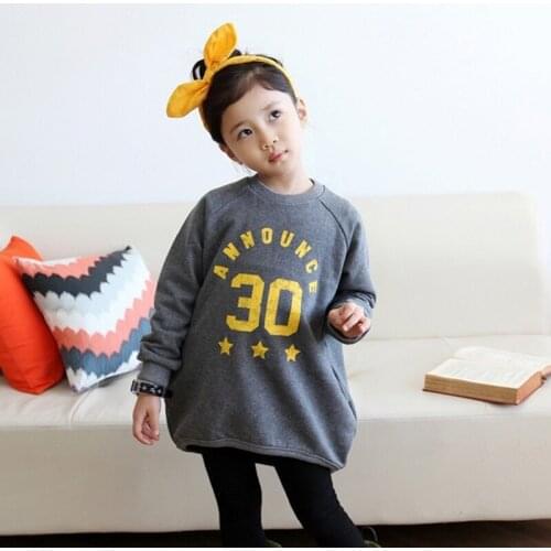Kids Girl Long Sleeve Cotton Sweatshirts 3 4 5 years Spring Autumn Letter Print Tops Casual Children clothes