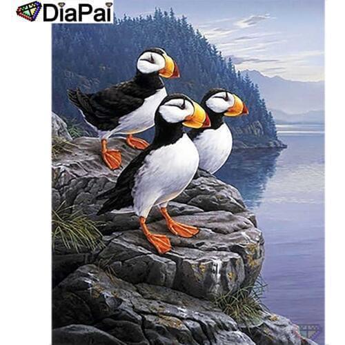 DIAPAI Diamond Painting 5D DIY 100% Full Square/Round Drill "puffin painting" Diamond Embroidery Cross Stitch 3D Decor A22795