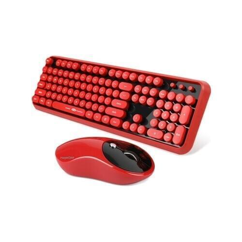 Pink, Green And Red Wireless Keyboard And Mouse Set, Thin, Cute And Silent, Suitable For Business Home Gaming