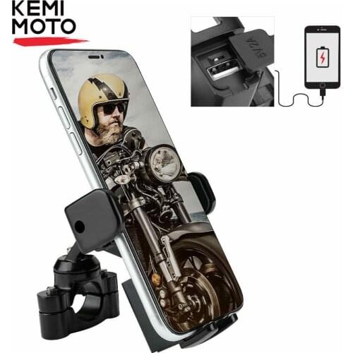 KEMIMOTO Motorcycle Phone Mount Bracket Phone Holder 7/8-1" Handlebar for Sportster Dyna Softail Road King Street Glide