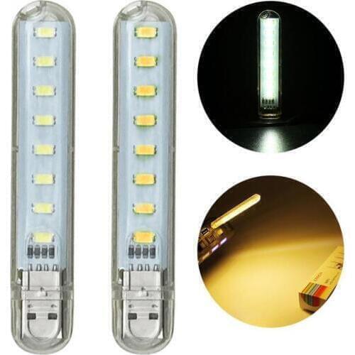 LumiParty DC5V USB 8LED Highlight Night Lamp Portable Light Mini Reading Lamp For Camping PC Laptop