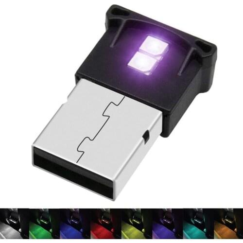 1PC Mini USB 7 Colors LED Car Interior Jewelry Neon Lights Decorative Atmosphere Lamp RGB Ambient Light LED Lamp
