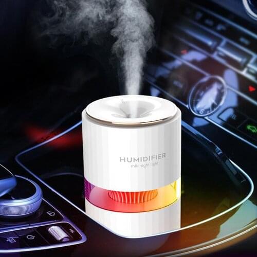Mini Humidifiers 400ml Quiet Air Humidifiers with Night Light, Waterless Auto-Off, Car Air Cleaner Purification for Home Office