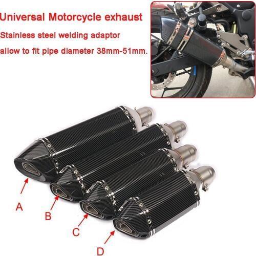 38-51MM Motorcycle Scooter nmax dirt bike Short exhaust muffler escape moto Modified Motocross Street Motorbike ATV benelli