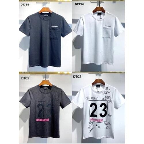 Goth Men Women O Neck Short Sleeve T Shirt Locomotive Letter Print Cotton Casual T-Shirt 21 FW 1964 Dsquared2