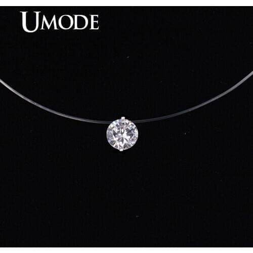 UMODE New Mermaid Tear Necklace Meteorite Pendant Transparent Fishing Line Invisible Women Necklace Jewelry Clavicle UN0362C