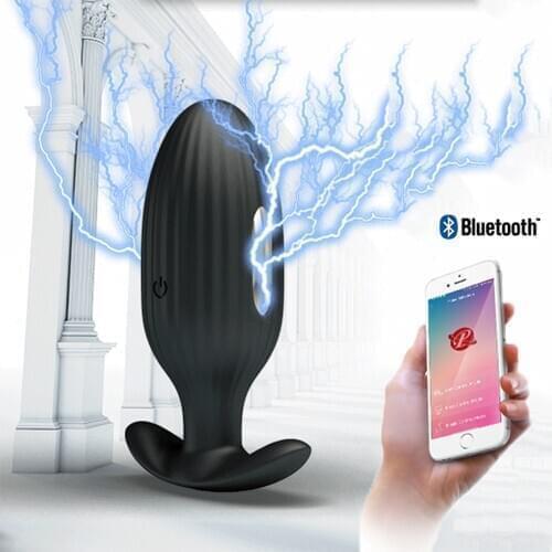 G-Spot Stimulator Dildo Vibrators Bluetooth APP Electric Shock Male Prostate Massager Anal Butt Plugs Sex Toys For Men Women