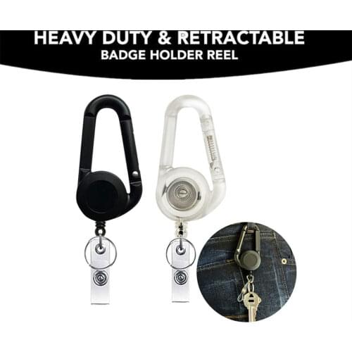 Heavy Duty Retracting ID Badge Key Reel with Retractable Cord, ID Badge and Key Reel, Retractable Nurse Badge Reel Clip