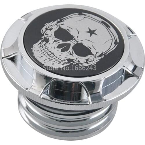 Universal Motorcycle Skull Head Fuel Gas Oil Tank Cap Cover Fits For Harley Sportster XL 883 1200 1996-2004