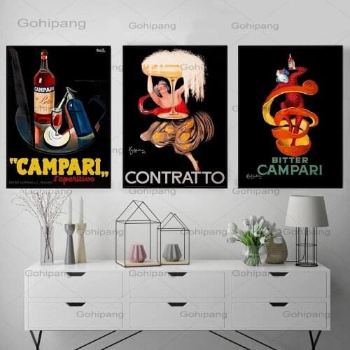 Vintage Italian Wine Canvas Painting Retro Food Drink Italy Cafe Restaurant Print Poster Wall Art Foodie Kitchen Art Decor