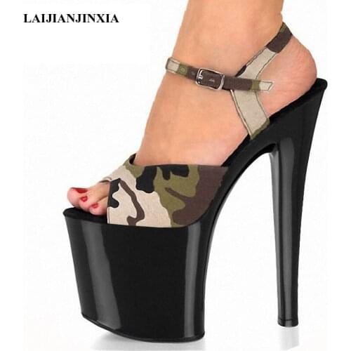 LAIJIANJINXIA New women sandals sexy clubbing dance shoes Platforms shoes 9 inch high heel shoes star exotic Sandals