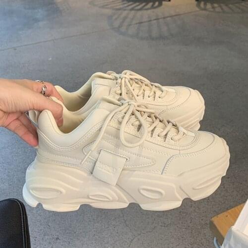 2021 New Fashion Chunky Sneakers Women Shoes Designer Beige Black Dad Sneakers Platform Comfort Casual Shoes Woman basket femme
