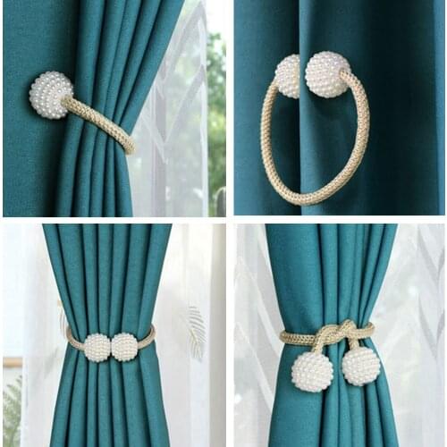 1/2pcs Magnetic Ball Curtain Tie Rope Backs Holdbacks Decorative Curtain Tiebacks for Home Office Hotel Window Decoration