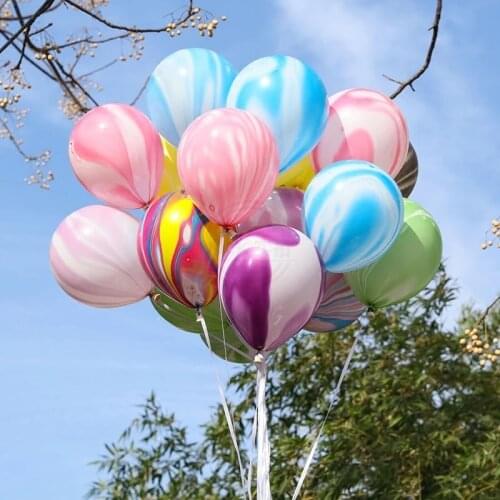 10pcs 12inch Agate Marble Latex Balloons Inflatable Ball For Happy Birthday Wedding Decoration Party Supplies Air Globos Toys