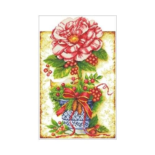 14-STC 100402 Vintage Lily Needlework,For Embroidery,DIY 14CT Unprinted Arts Cross stitch kits Set Cross-Stitching Home Decor