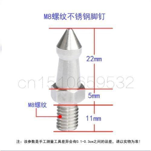 3pcs Universal stainless steel 1/4 3/8 M8 Tripod Spike for Manfrotto Gitzo Benro RRS SIRUI Camera Tripod foot