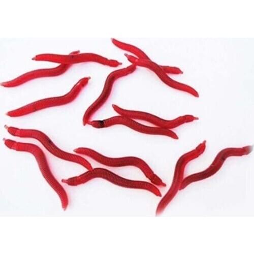 50 Pcs Artificial Earthworm Fishing Lure Earthworm Red Worm Lures Carp Baits Lure Soft Fishing Bait Tackle for Fishing equipment