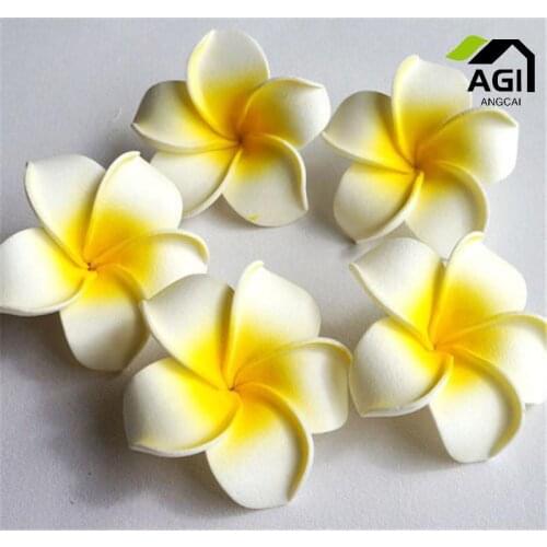 Diameter 4/5/6/7/8/9CM white Foam Floating Frangipani/Plumeria/Hawaiian Bridal Flower for Garden Patio,Wedding,Party decoration