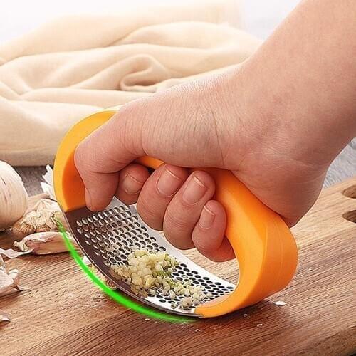 Garlic Press Rocker Stainless Steel Ginger Crusher Squeezer with handle Silicone Garlic Peeler Kitchen Gadget Kitchenware
