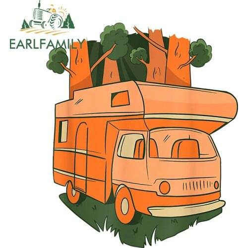 EARLFAMILY 13cm x 11.1cm for Campervan Vinyl Car Wrap Stickers Funny Decal RV Refrigerator Surfboard Motorcycle Sticker Decor