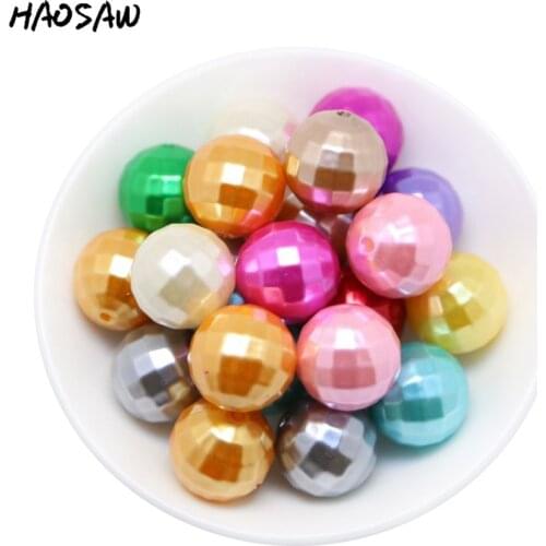 Hot Sale Fashion Pearl 110pcs/lot 20mm Chunky Disco Pearl Bead Mix Color ABS Pearl Faceted Beads For Decoration