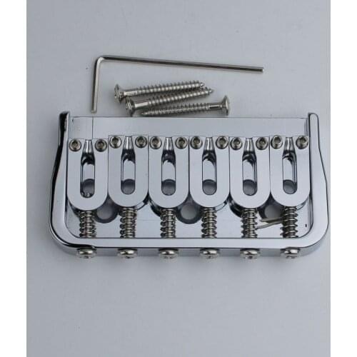 6 String Fixed Pure Copper Electric Guitar Bridge Chrome
