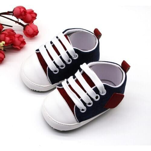 Classic Sports Sneakers Newborn Baby Boys First Walkers Shoes Canvas Soft Sole Anti-slip Baby Shoes
